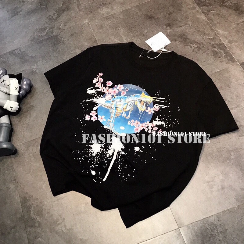 

22 Spring Digital Technology Dinosaur T-shirt Casual O Neck Short Sleeve Shirts for Women 1:1 Branded Graphic Tee Woman Tshirts
