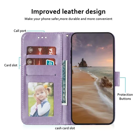 Чехол-кошелек для Xiaomi Redmi 14C 13C 15C 10C 15 13 12C 10 9 9A 8 7 7A 9C NFC A5 A4 A3 A2 A1 Flower Flip Book Stlye Leather