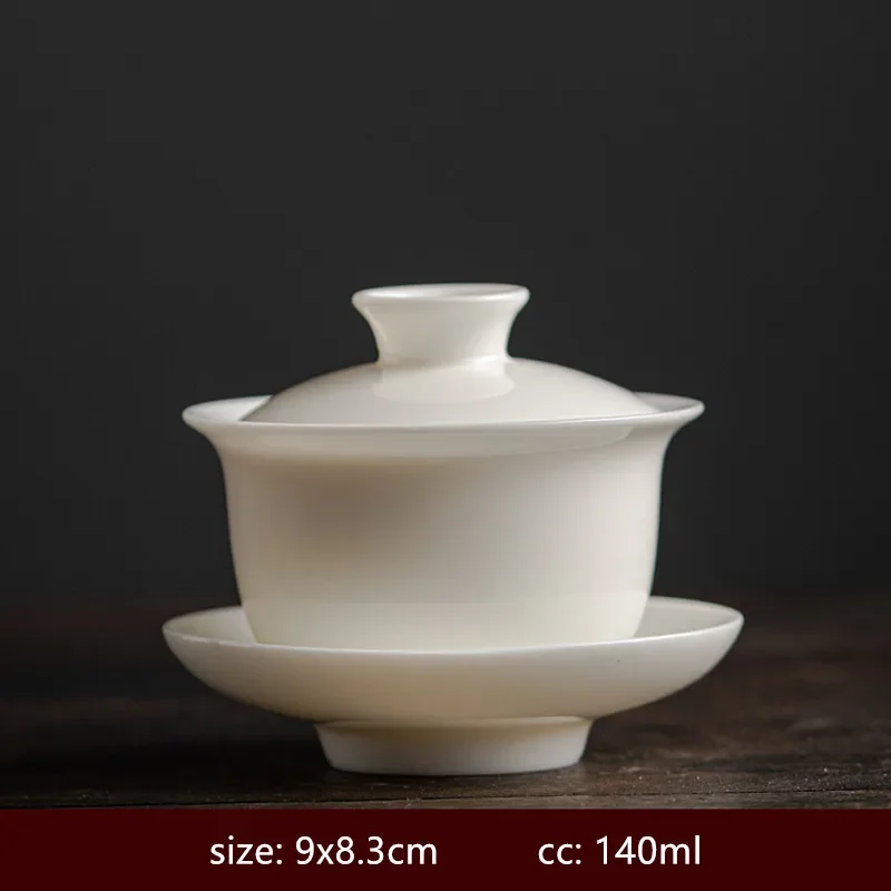 

Керамический гайвань JINGDE TEA SET белый 120/140 мл