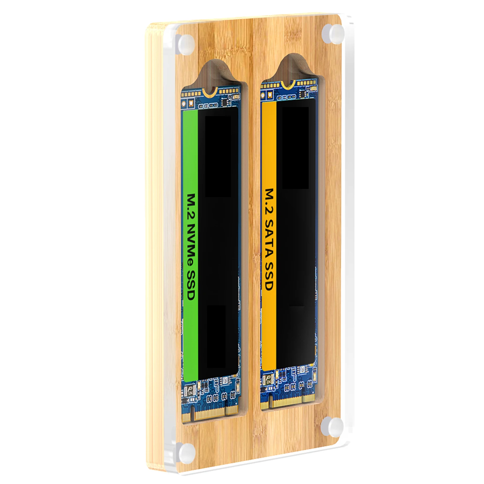 Защитный чехол M.2 2280 SSD, чехол для жесткого диска, чехол с двумя слотами MSATA/NVMe SSD, защитный чехол с противоударным пылезащитным и антистатичес...