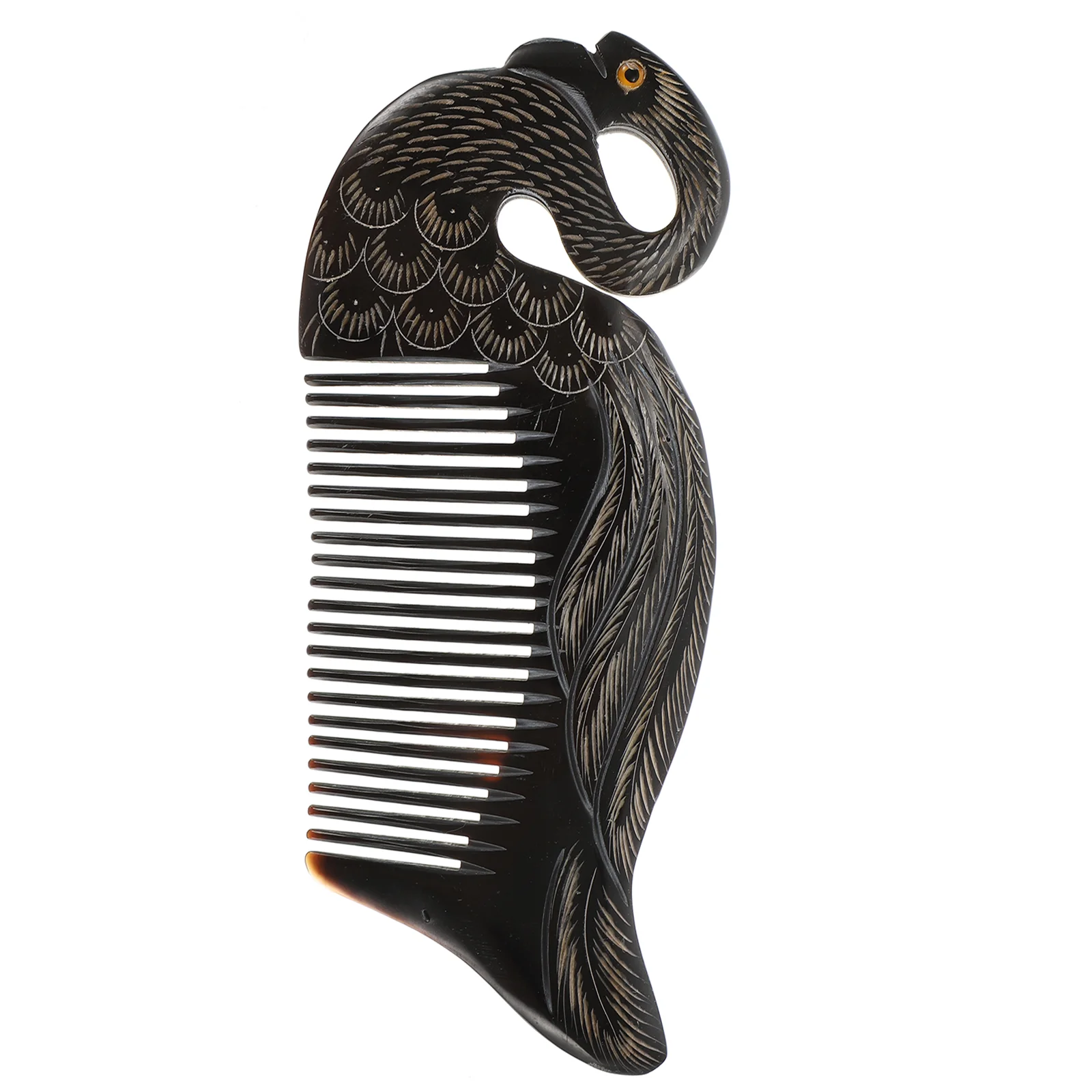 

1pc Durable Safe Exquisite Comfortable Practical Comb Ox Horn Comb for Girls