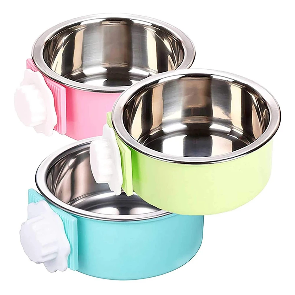 

new 2022 Hot Selling Stainless Steel Pet Bowl Non Skid Non Spill Detachable Hanging pet Feeder for Dogs Cats Birds pets supplies