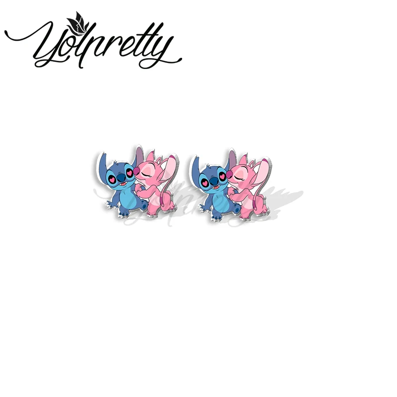 Женские акриловые серьги-гвоздики в виде ангелов |