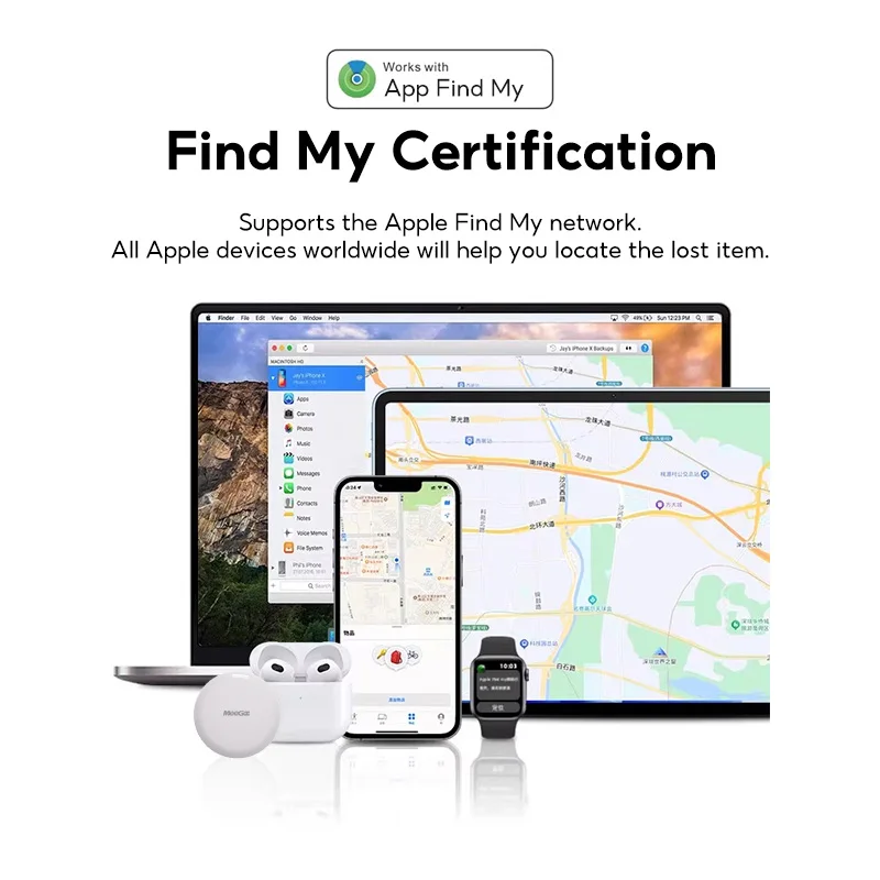 Умный локатор MeeGoo с защитой от потери GPS Bluetooth5.2, трекер для домашних животных, местоположение по всему миру iOS, совместимый с Apple's Find My trackin (art.: 3920d2fa65a41) - 3920d2fa65a41