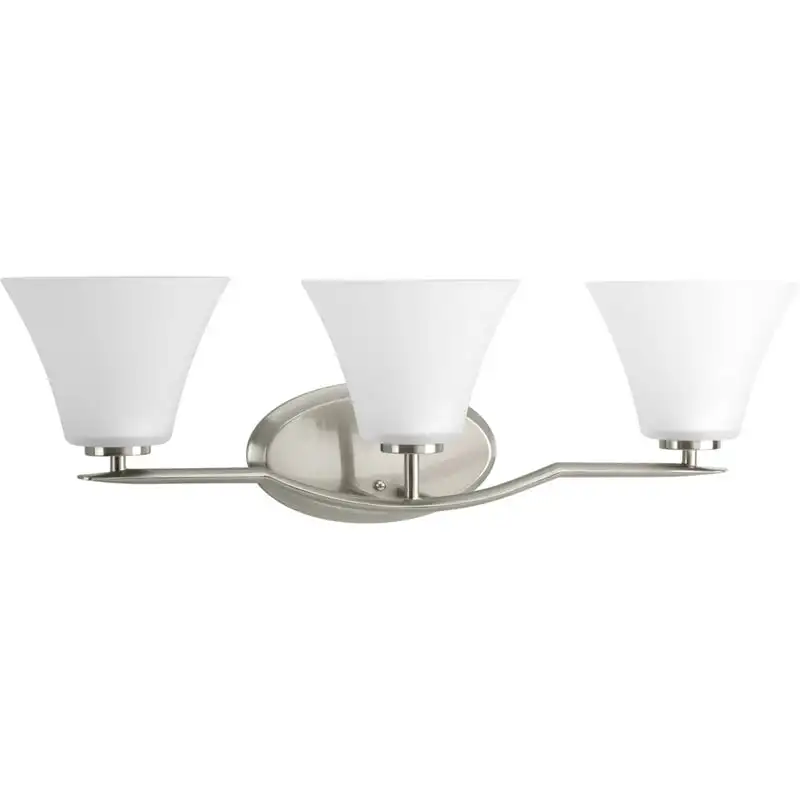 

Collection Three-Light Brushed Nickel Etched Glass Vanity Light