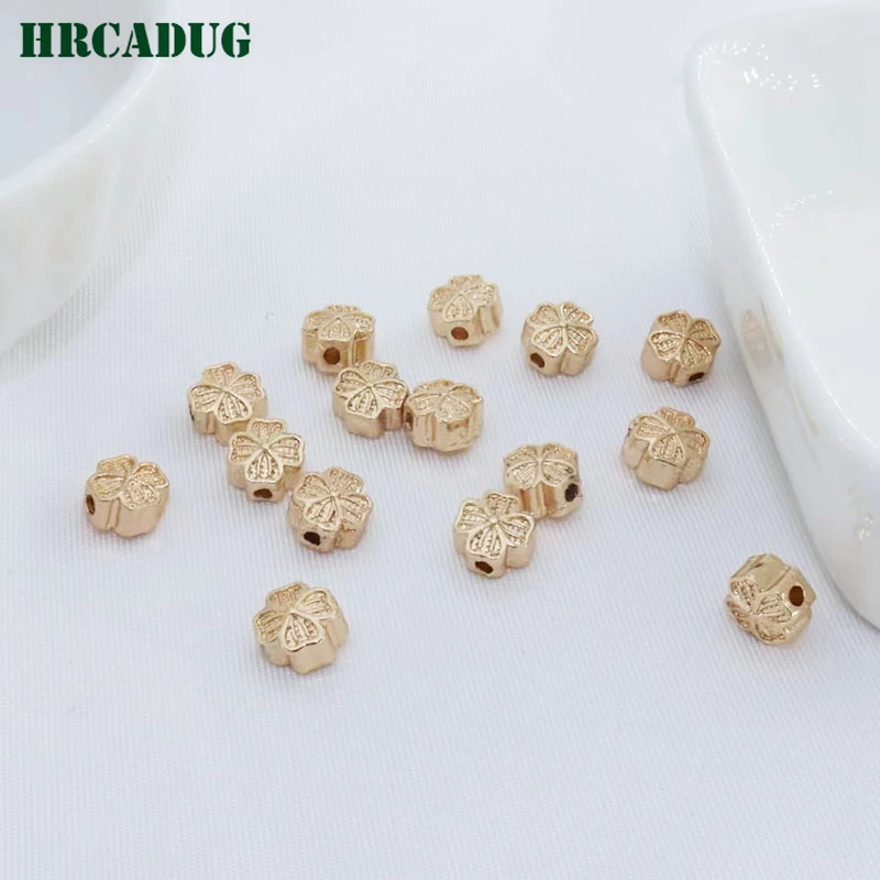 6.5mm Flower Bead 18K Gold Plated Copper Bulk Spacer Beads Separating For Beads DIY Jewelry Making Accessories Supplies Findings