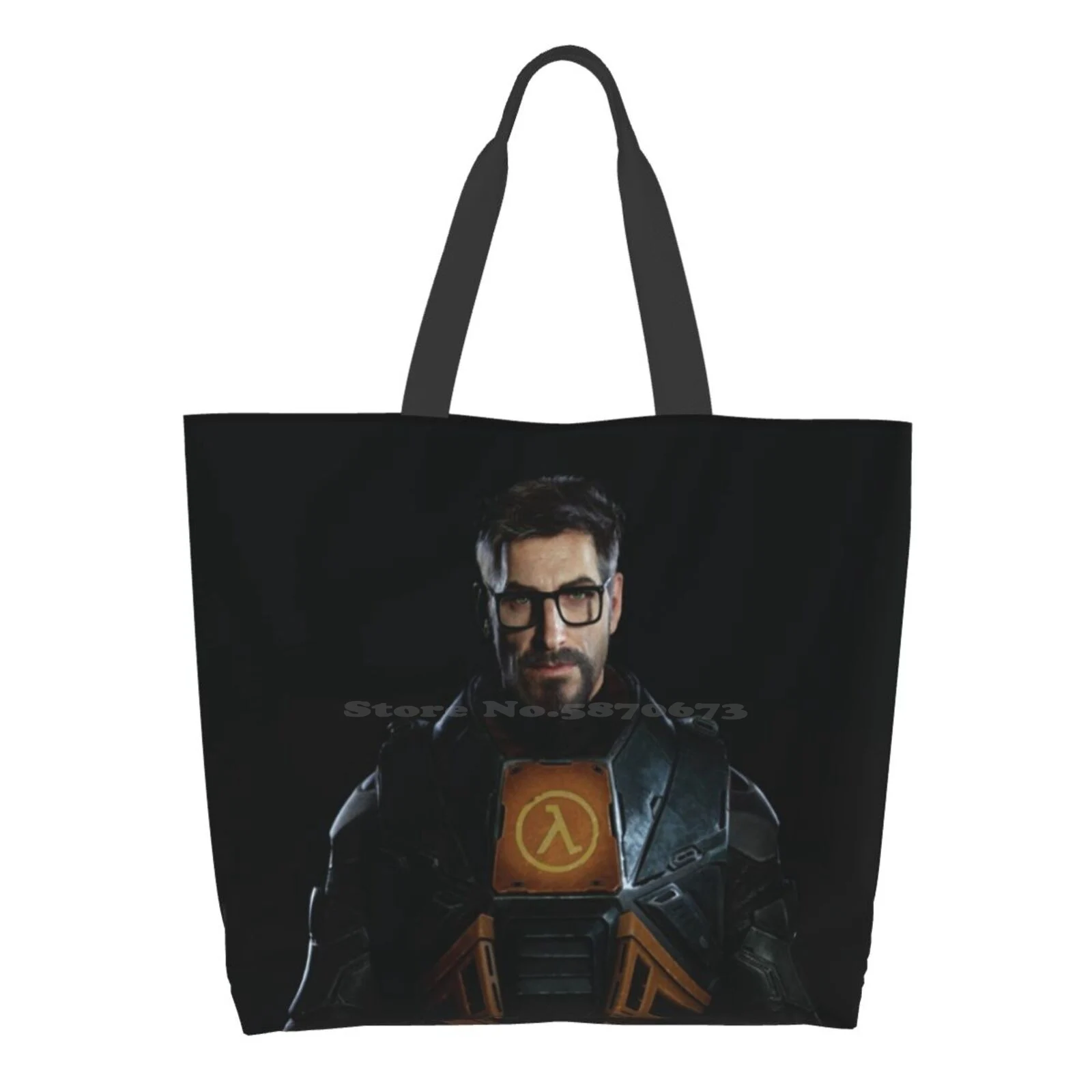 

Hλlf Life : Gordon Artwork Reusable Shopping Bag Tote Large Size Half Life Valve Portal Gaming Half Life 2 Steam Game Geek