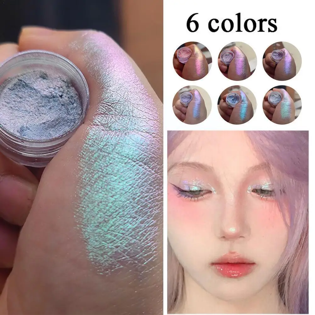 

Chameleon Polarized Eyeshadow Powder Ultra Thin Iridescent Eye Pigments Shadow Holographic Double Highlighter Shadow Chrome W1Z9