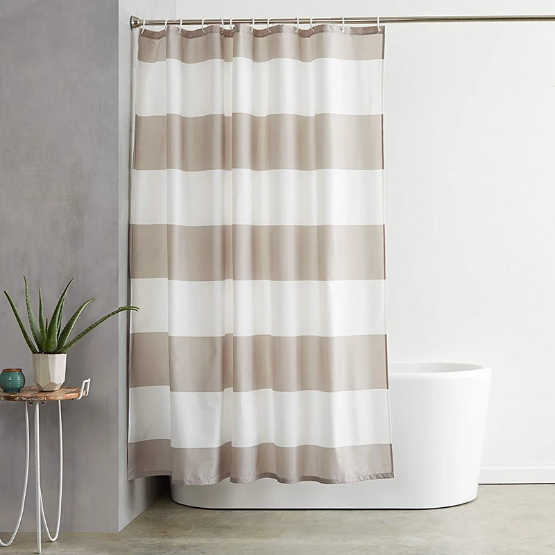

Striped Waterproof Shower Curtain Bathroom Curtain With 12 Hooks Bathing Sheer for Home Bathroom Bath Shower Cortina 180*180cm
