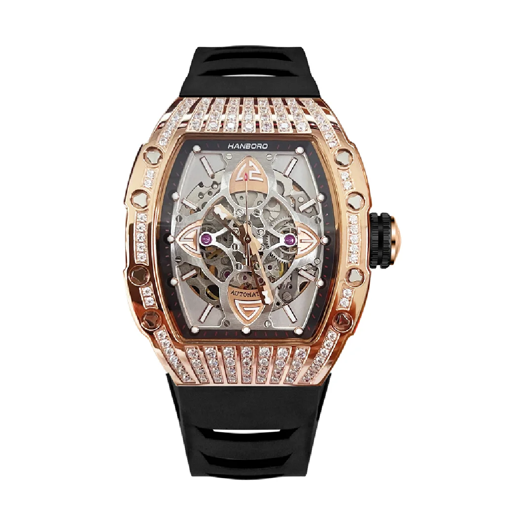 

HANBORO Automatic watch for men Luxury Watch Mechanical watches Luminous Tonneau Case Fashion Elegant Mens Watch montre homme