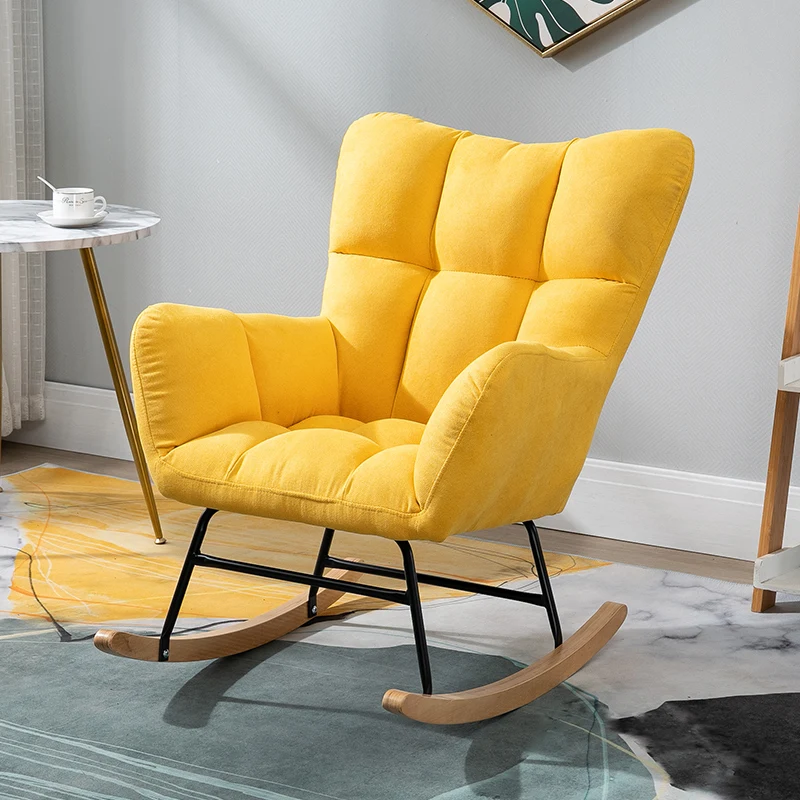 

Modern Back Support Chairs Yellow Unique Recliner Cute Living Room Chairs Rocking Lounge Meubles De Salon Household Essentials
