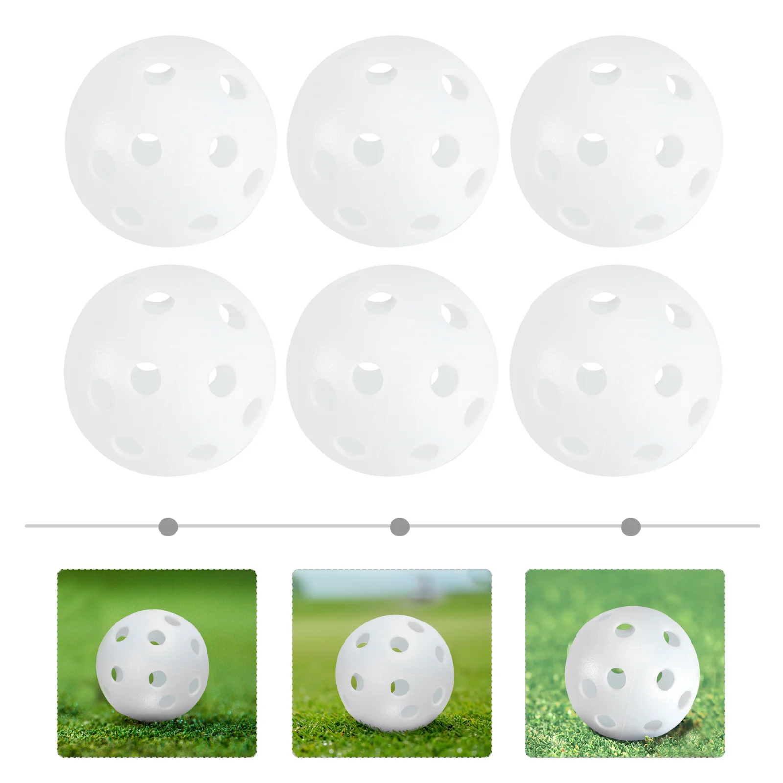 

50Pcs Perforated Plastic Play Balls Cute Hollow Training Sports Practice Golf Balls for Playing