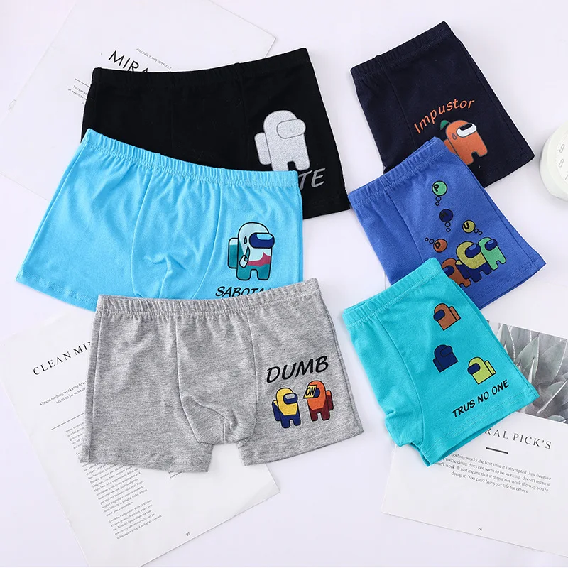 3-14 Years Old Children's Underwear Cotton Boy's Boxer Shorts Medium and Small Children's Panties 6 PCS images - 6