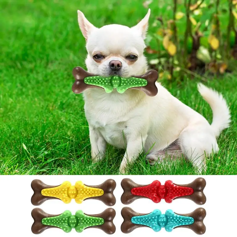 

Puppy Teething Toys Pet Dog TPR Bite Resistant Leaking Teeth Cleaning Stick Toys Puppy Bone For Small Medium And Large Dogs