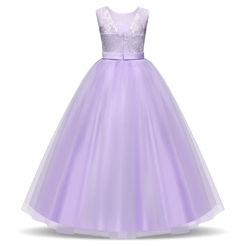 Белое Цветочное платье для девочек детское первого причастия Тюлевое Кружевное