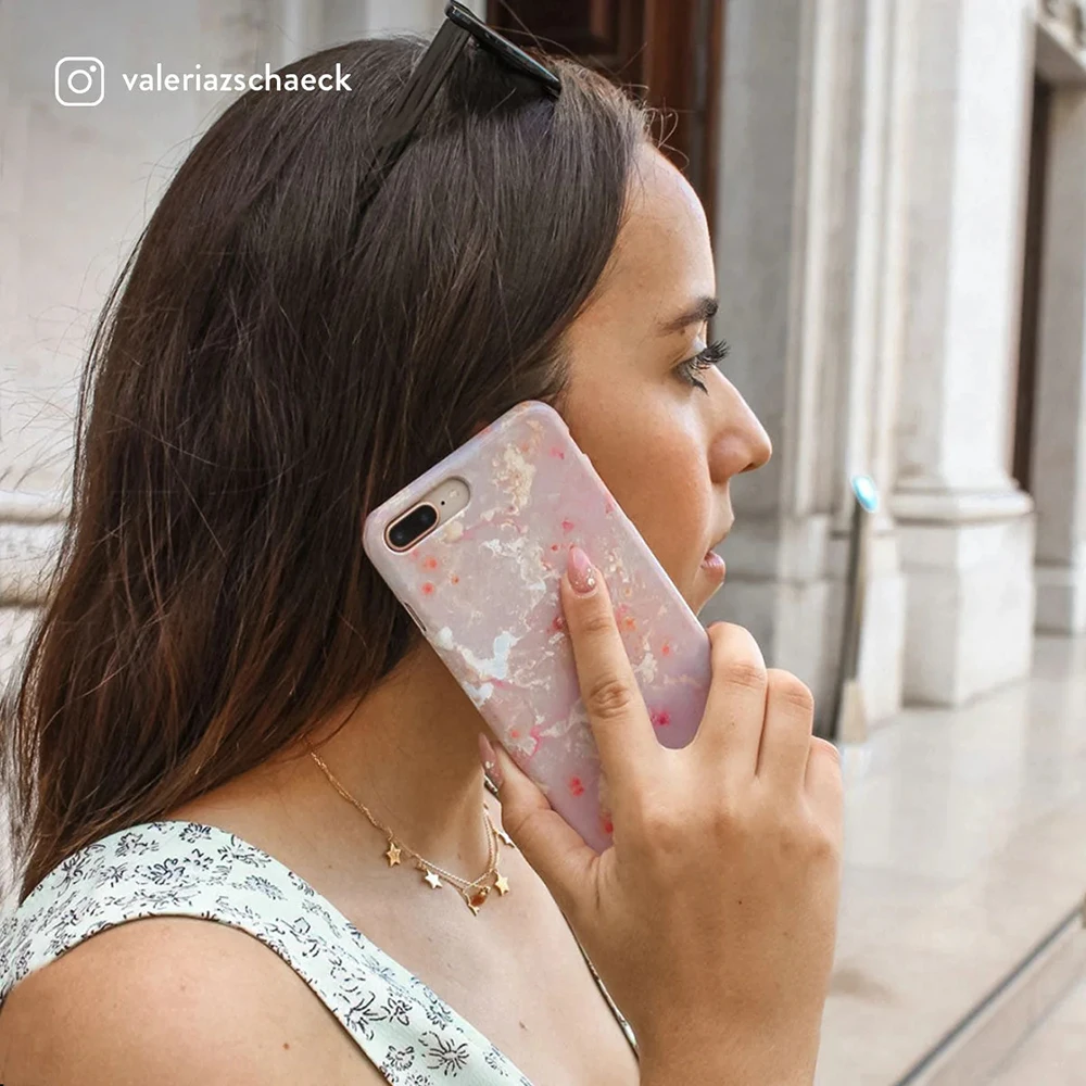 Чехол для телефона BURGA с золотистым коралло-розовым нефритовым узором iPhone 16 15 14 13
