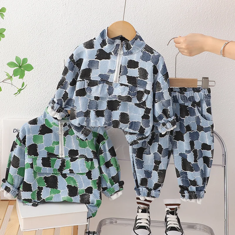 

Комплект одежды для мальчиков на весну-осень, детские модные куртки и штаны, спортивные костюмы для малышей от 1 до 6 лет, Детский костюм, детская одежда 2023