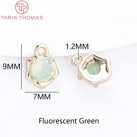 Подвески TARIN THOMAS латунь цвет шампанского с цирконом 7x9 мм 10 шт