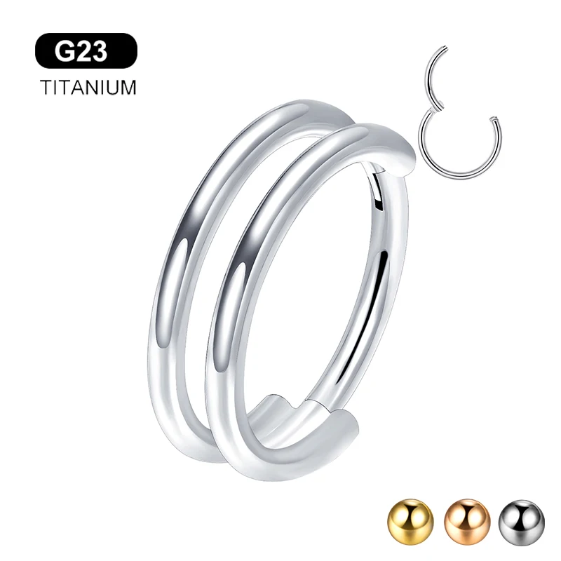 

G23 Titanium Antiallergic Septum Piercing Nose Ring Nostril Hoop Tragus Cartilage Earring Lip Stud Ring Clicker Body Jewelry 16G