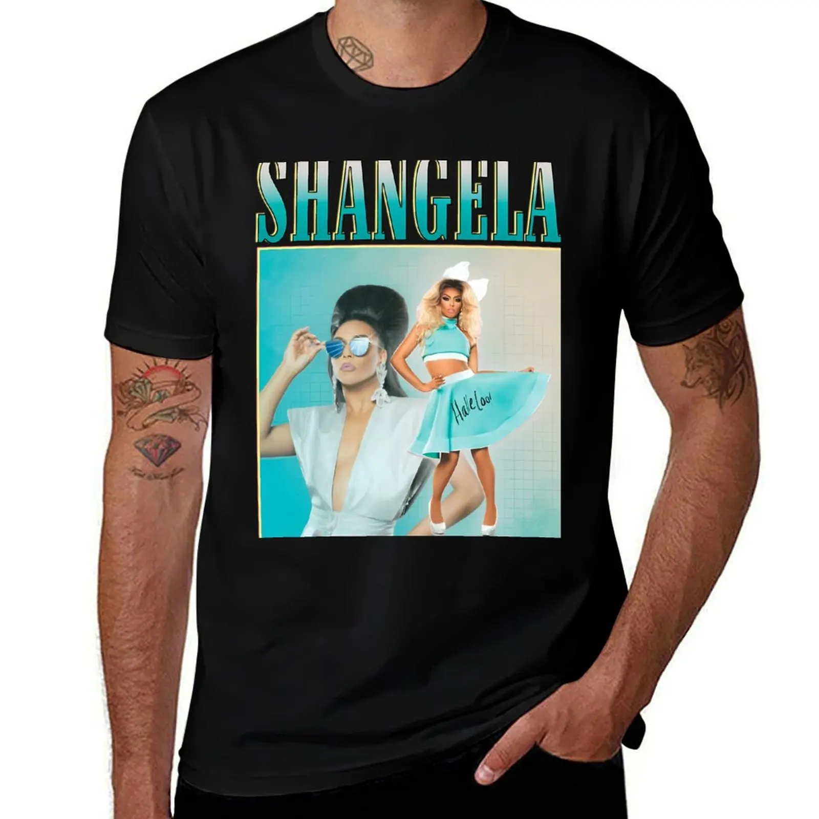 Фото Винтажная ретро-футболка Shangela, дышащая футболка с коротким рукавом для тренировок. №1