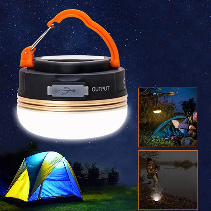 

LED Camping Lantern Tents Lamp Waterproof USB Rechargeable 3 Modes Portable Camping Lights Outdoor Hiking Night Hanging Lamp