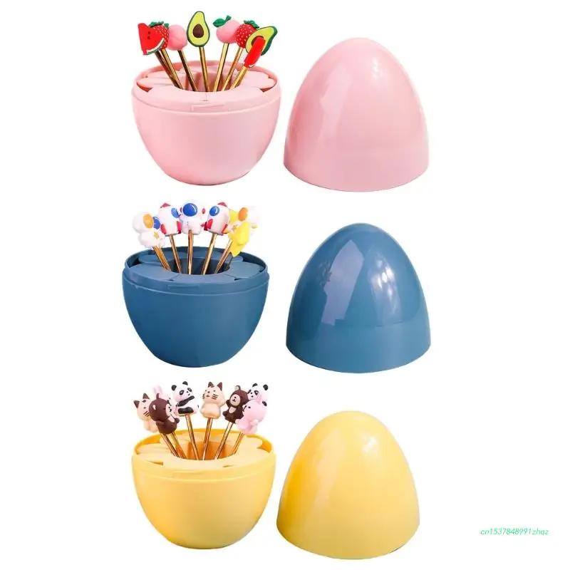 

8Pieces/set Cartoon Fruit Fork Set Cute Stainless Steel Dessert Spoons Gold Cake Flatware Cutlery Fork Home Use