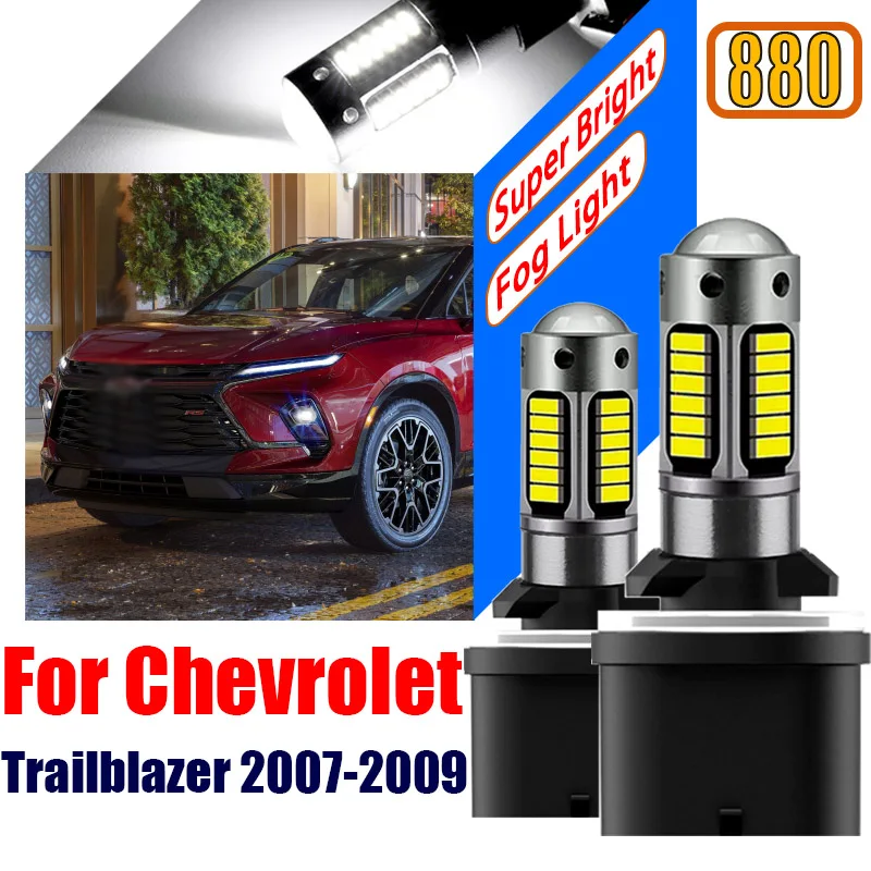 

2Pcs H27/880 Car Canbus No Error LED Front Fog Light Bulbs Lamp Driving 12V For Chevrolet Trailblazer 2007 2008 2009