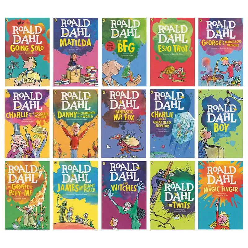 Ceny 16 Książek/zestaw Roald Dahl Kolekcja Literatura Dziecięca Angielski Obraz Powieść Książka Przygodowa Zestaw Wczesna Edukacja Czytanie Dla Dziecka