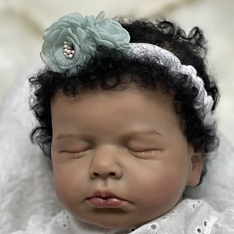 48 см Black-Skinned Loulou Реалистичная кукла ручной работы Bebe Reborn окрашенная