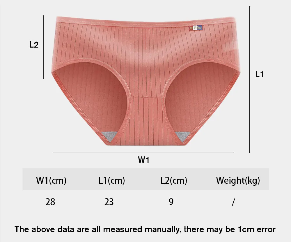 Panties Girls Cotton Vertical Stripe Mid Waist Student Underpants Soft Women's Underwear Comfort Briefs Lingerie L(50-62.5kg)