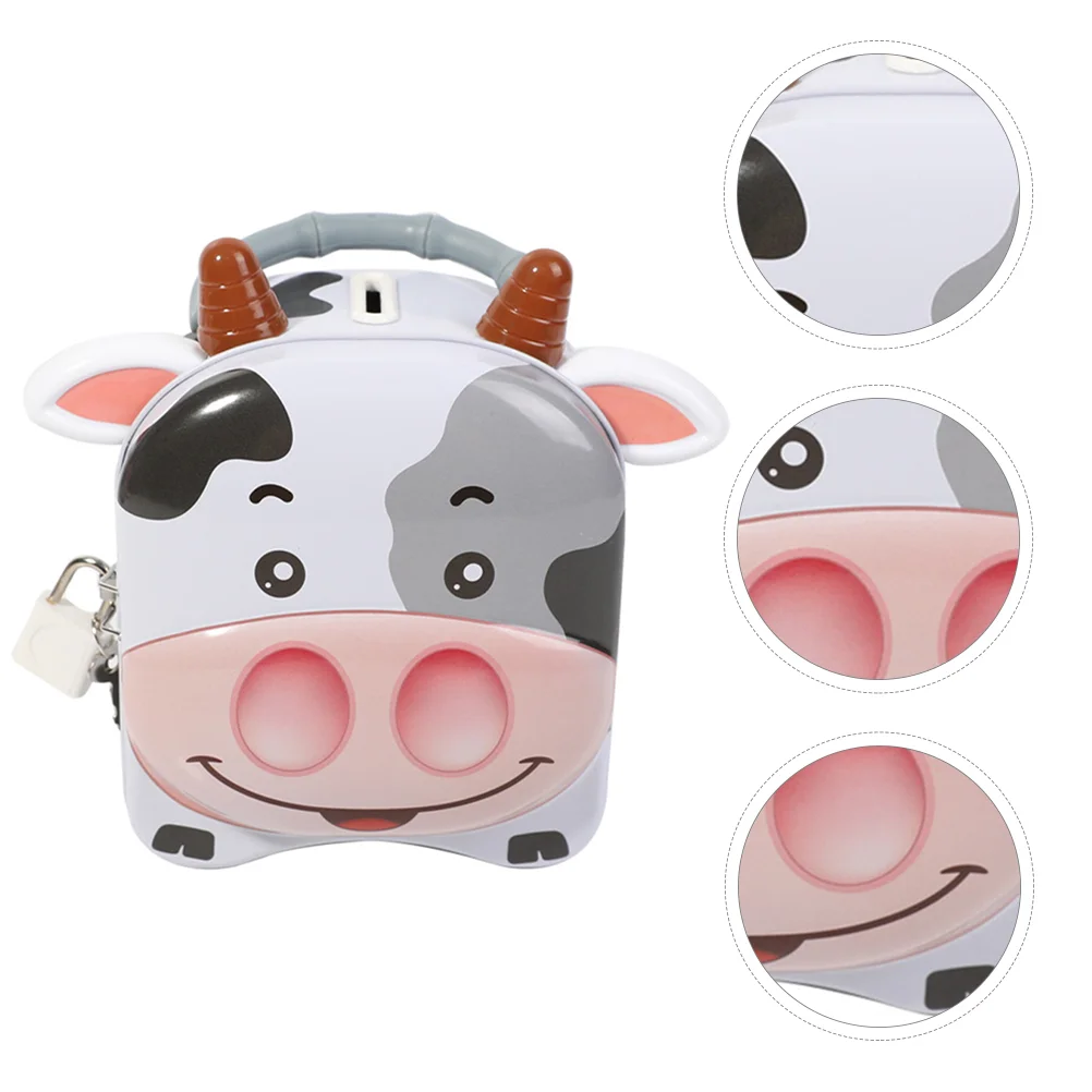 

Lovely Cow Saving Box Piggy Bank Tinplate Money Box Money Storage Tank