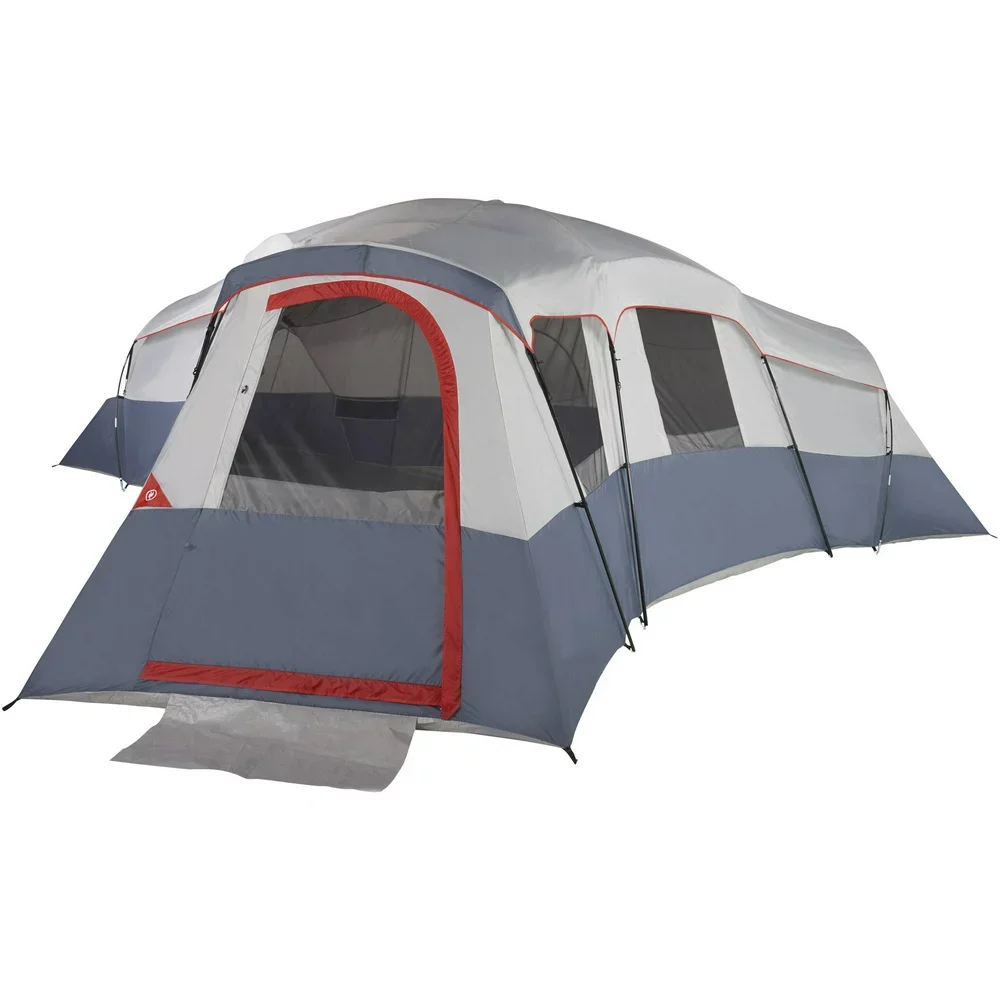 

20-Person 4-Room Cabin Tent with 3 Separate Entrances for Camping