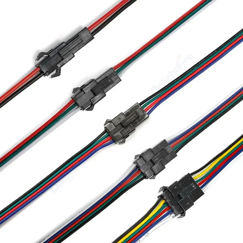 SM RGB разъем для светодиодной ленты 22/20AWG 2/3/4/5/6pin светодиодный кабель папа-мама