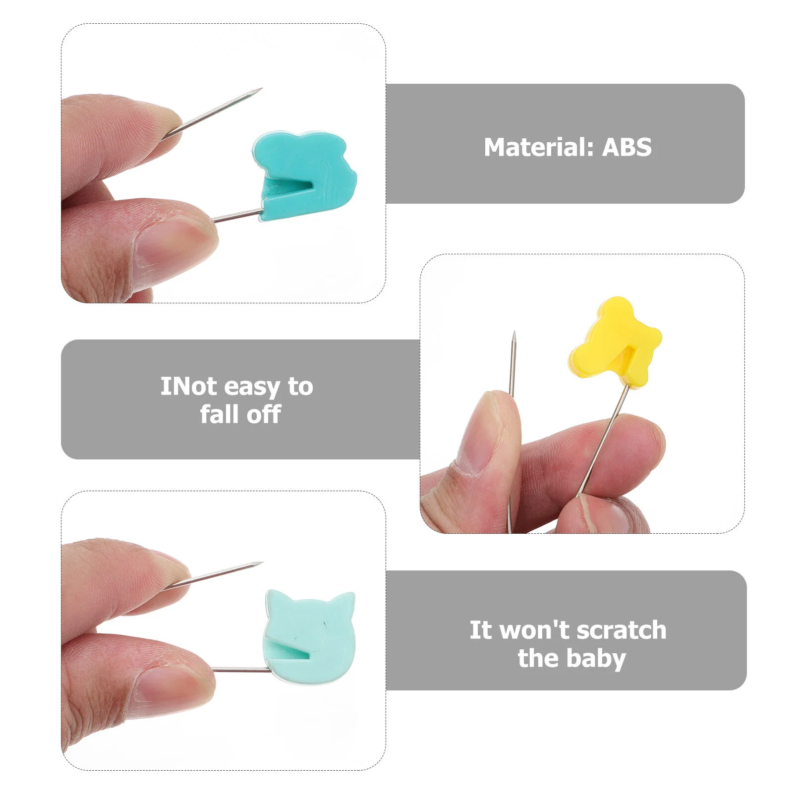 10 Pcs Pin Diapers Adult Baby Cartoon Bulk Safety Lock Abs Animal Buckle U-sharped