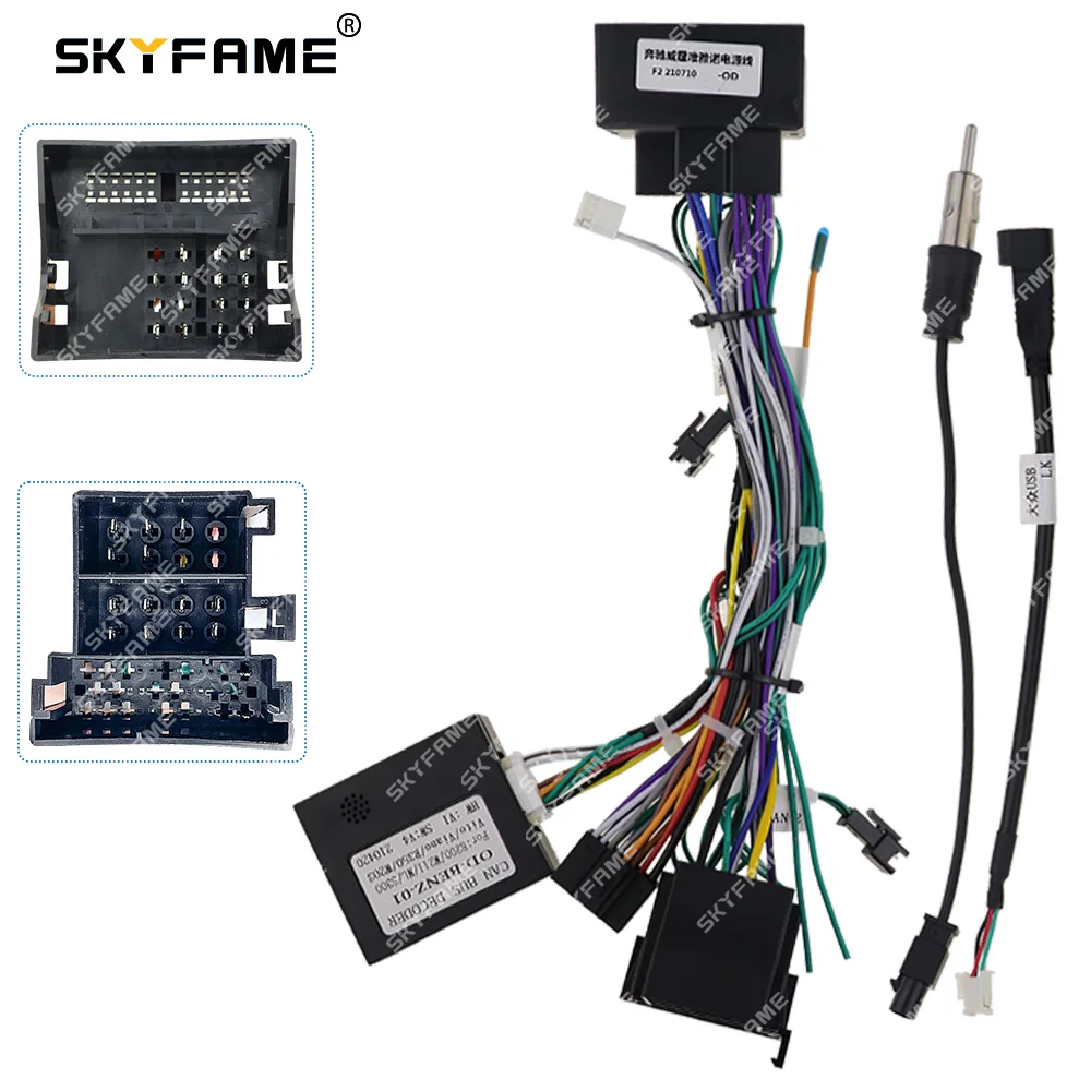 16-контактный автомобильный электропроводной адаптер SKYFAME Canbus Box Decoder для Benz SLK Class R171 Adnroid радио кабель питания OD-BENZ-01