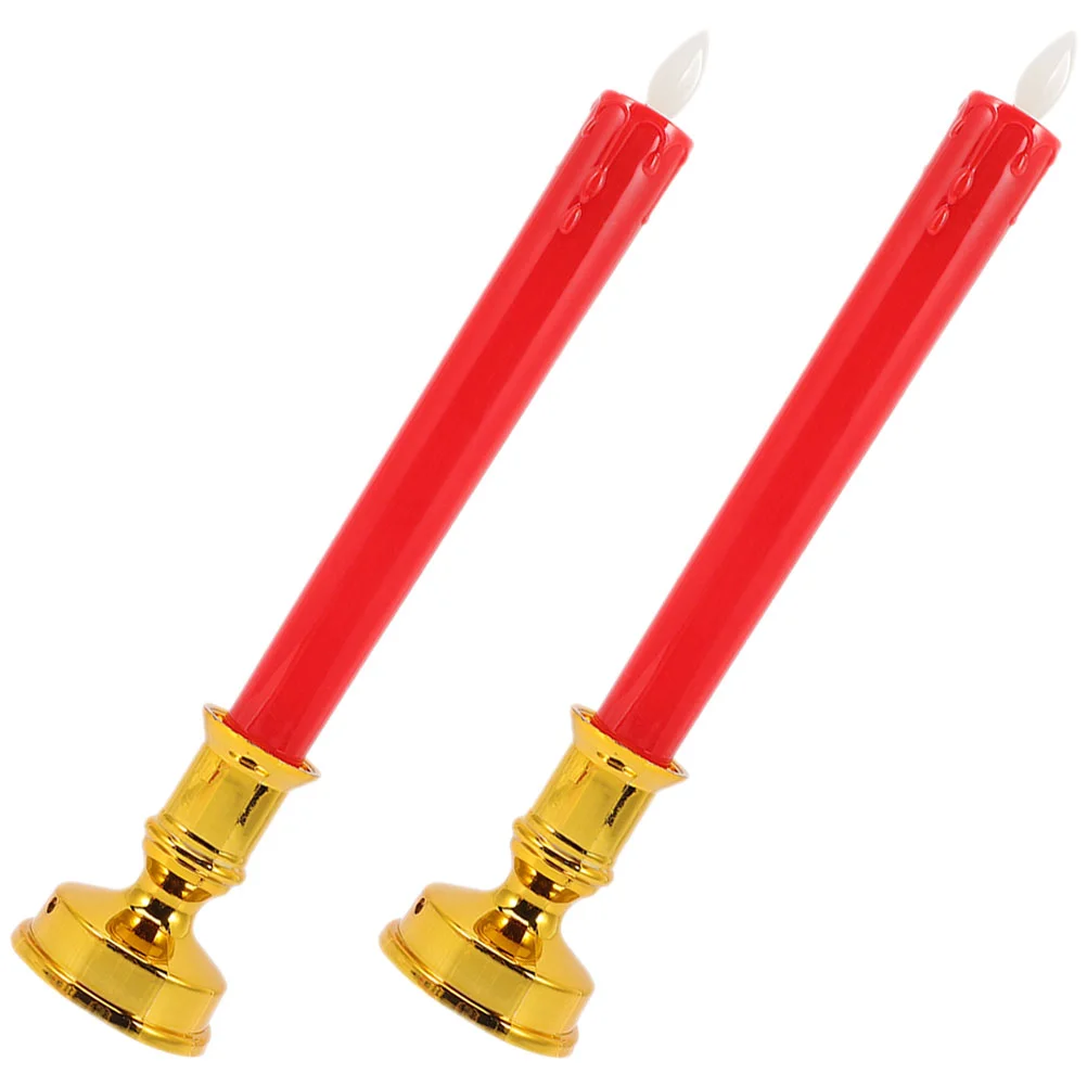 

2pcs Flameless Buddhism Lamps Lights Altar Candles