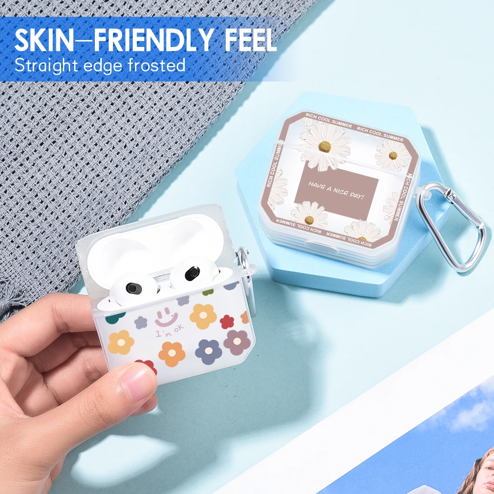 

Чехол для наушников Apple Airpods 3 2 1 Pro, модный прозрачный силиконовый чехол для наушников с цветочным рисунком, зарядное устройство для Airpod Pro