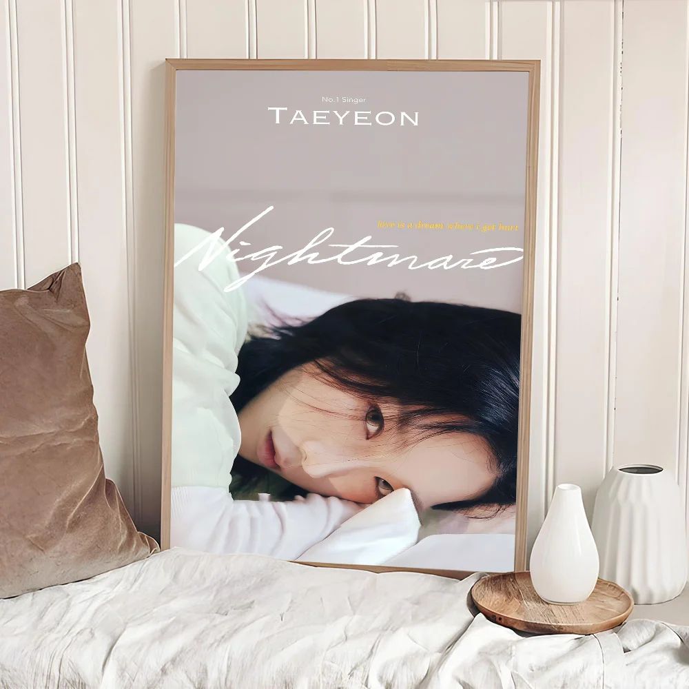 Корея T-Taeyeon настенная белая бумага плакат водостойкая бумажная наклейка кофейня