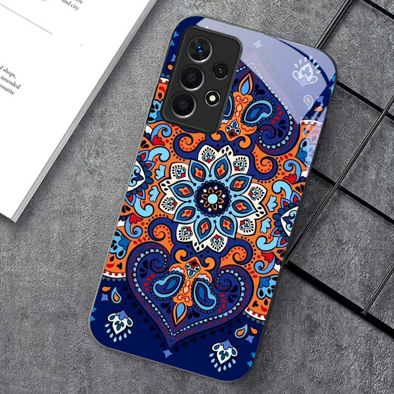 Цветочный чехол для Samsung A7 A8 2018 Galaxy A33 34 35 36 5G 41 50 51 52 53 54 55 71 73 80 90 S10 Lite Черный