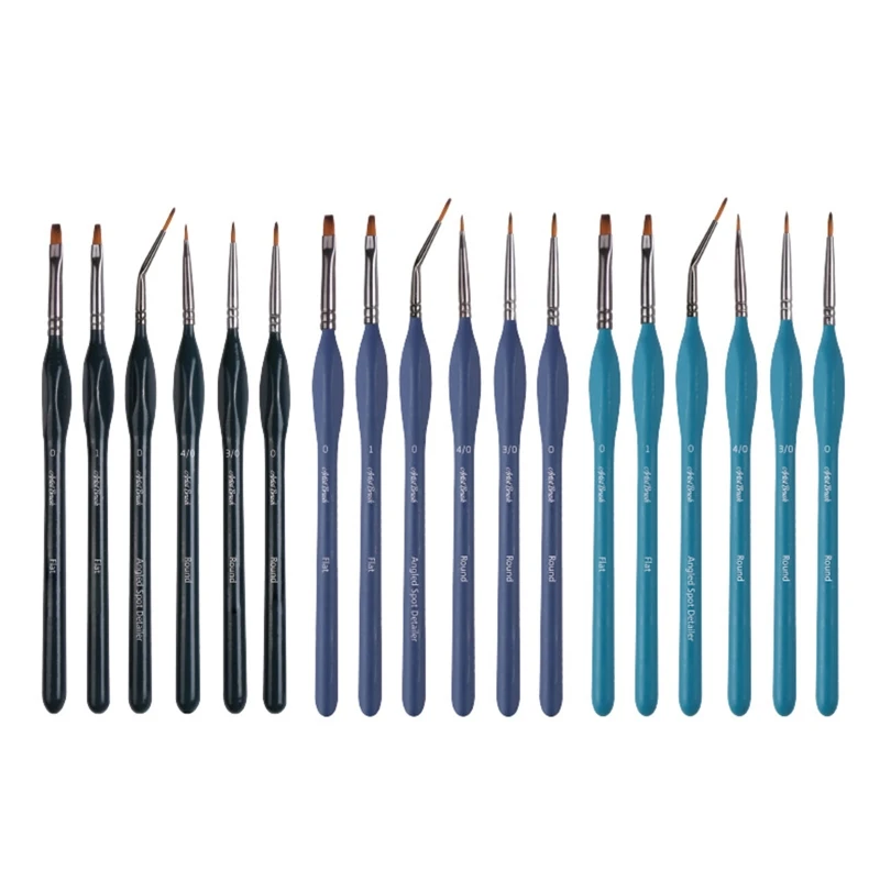 

6pc Detail Thin Paint Brush Set Artist Paintbrushes for Acrylic Oil Watercolor Painting Beginner Student Amateur Painter
