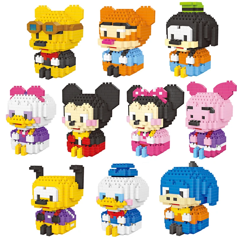

LNO Disney cartoon Mickey Mouse Donald Duck a variety of assembled building blocks children's educational toys holiday gifts