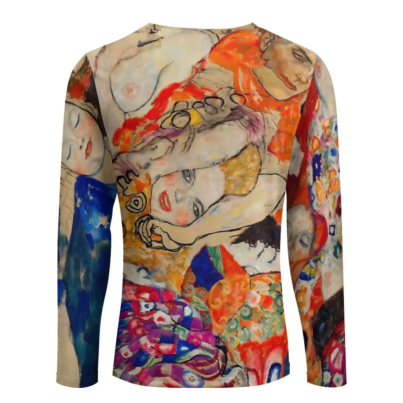 Gustav Klimt Art T-Shirt The Bride Hip Hop T Shirts With Pocket Long Sleeve Graphic Tops Autumn Essential Oversized Clothing
