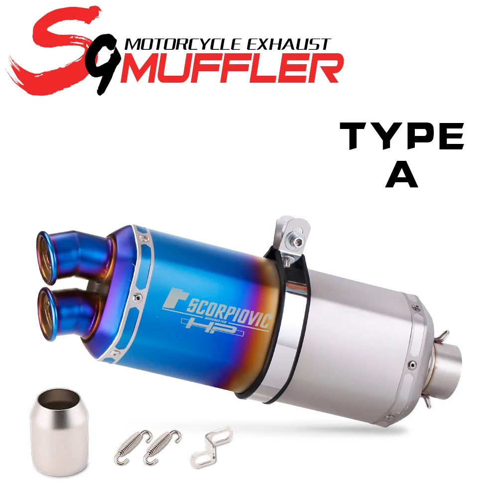 

51 мм универсальный двойной выход высокопроизводительный модифицированный глушитель выхлопной трубы мотоцикла S9 CBR650