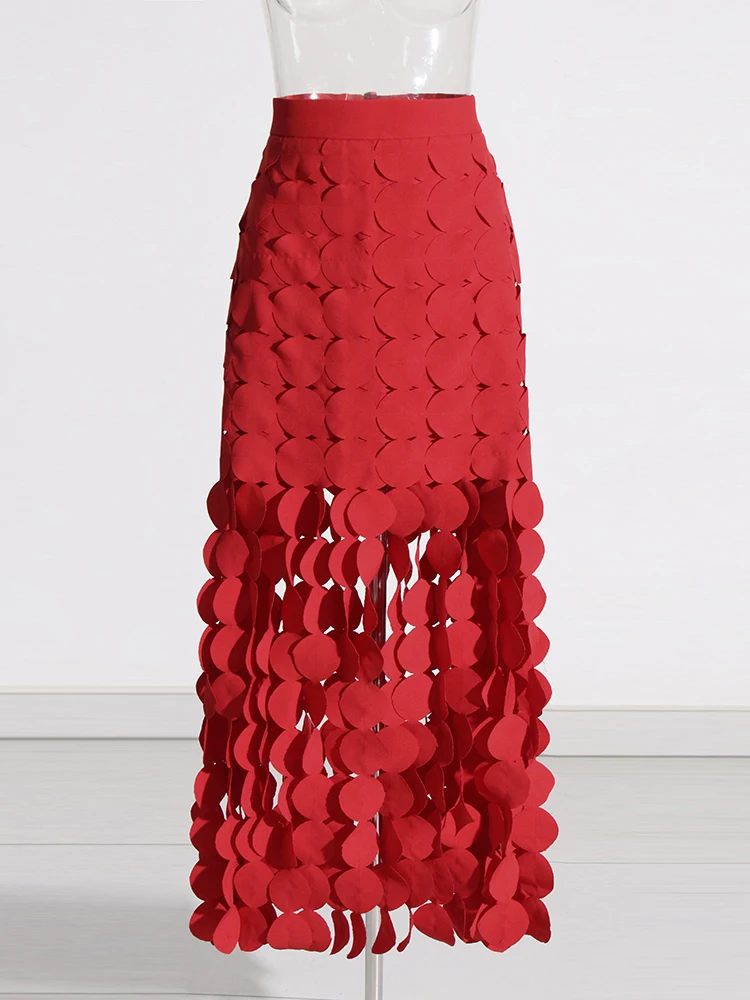 Женская юбка в горошек TWOTWINSTYLE однотонная элегантная трапециевидная с высокой