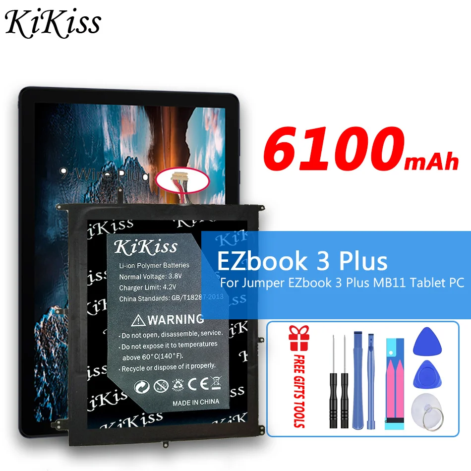 

Аккумулятор KiKiss 6100 мАч EZbook 3 Plus (9 проводов) для планшета Jumper EZbook 3 Plus EZbook3 Plus MB11