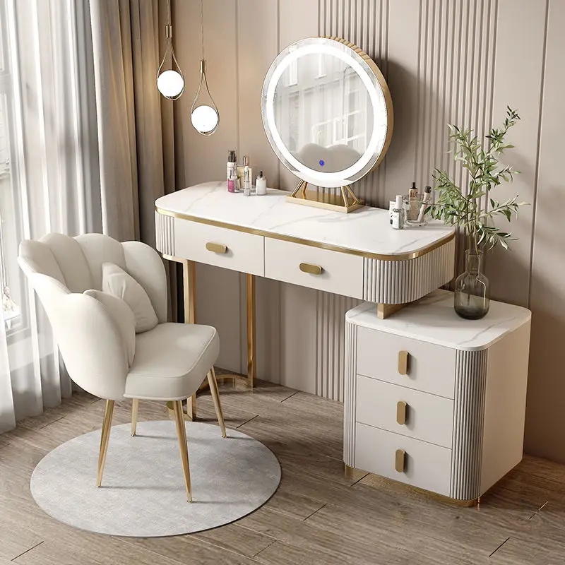 

Cabinet Modern Dresser Dressing Table Mirror Stool Corner Bedroom Wooden Makeup Table Vanity Meuble De Chambre Home Furniture
