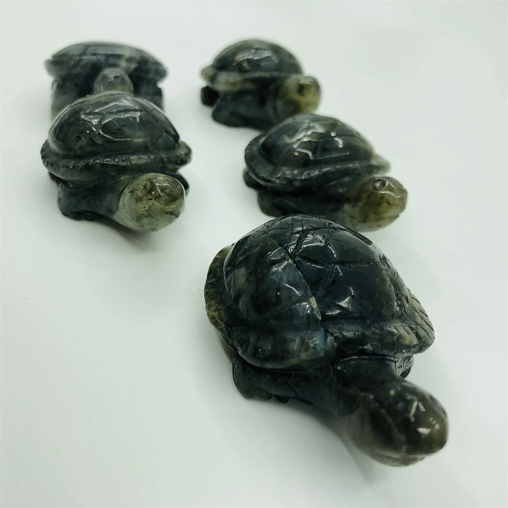 

1Pc Natural Labradorite Tortoise Animal Quartz Hand Carved Crystals Stones Healing Aquarium Ornaments Magic Home Decoration