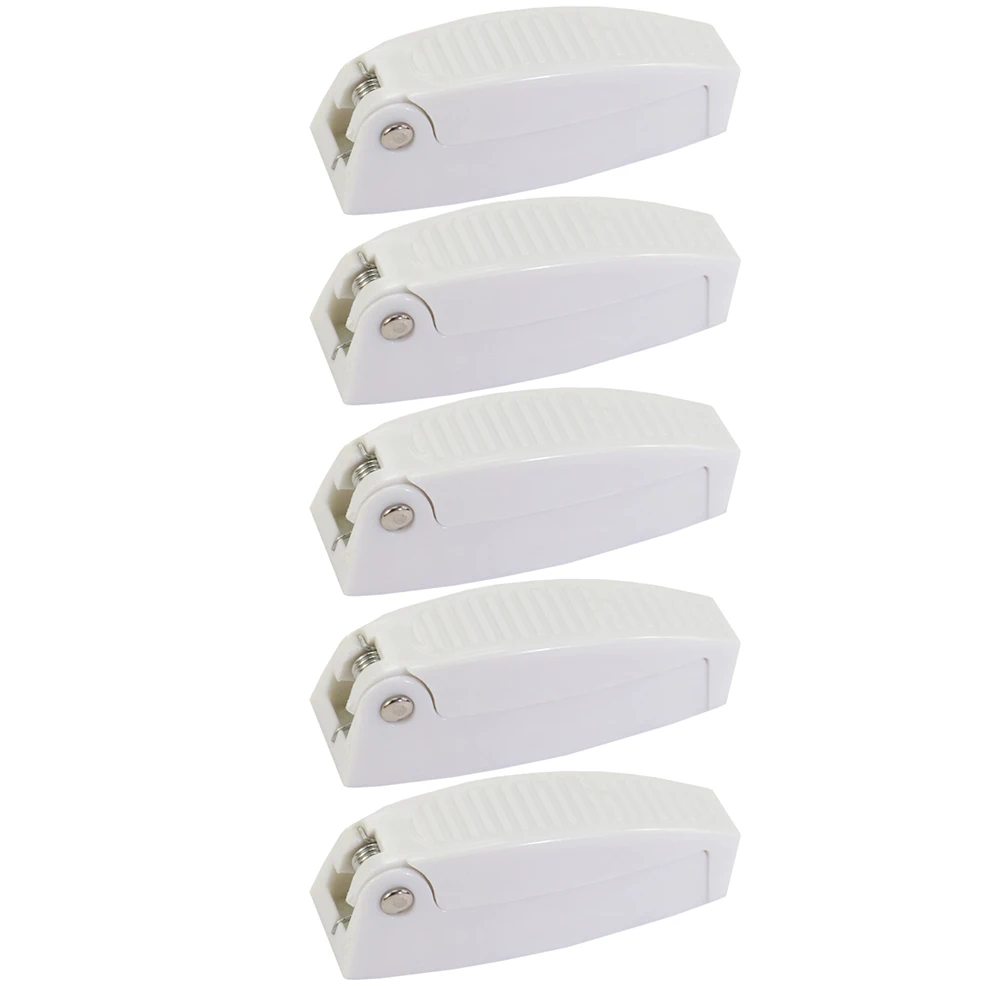 

Brand New Durable High Quality White Door Clips Caravan Motorhome RV Travel Baggage Durable New Practical 5pcs
