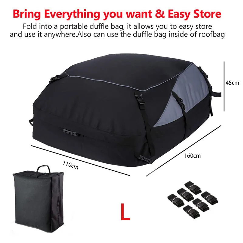 

Багажная сумка на крышу автомобиля, водонепроницаемая переноска для багажа на крышу автомобиля, 600D, из Оксфорда, для кроссоверов, фургонов, складные сумки на крышу