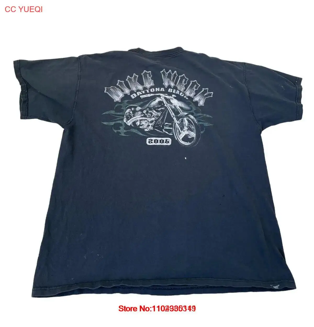 Y2K 2000-х Bike Week 2006 Biker Черная футболка XL Grunge HAS FLAWS! Смотрите фотографии